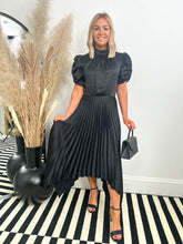 The Rose- Black Satin Maxi Dress